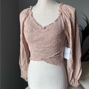 Elegant Ruched Blouse in Soft cream